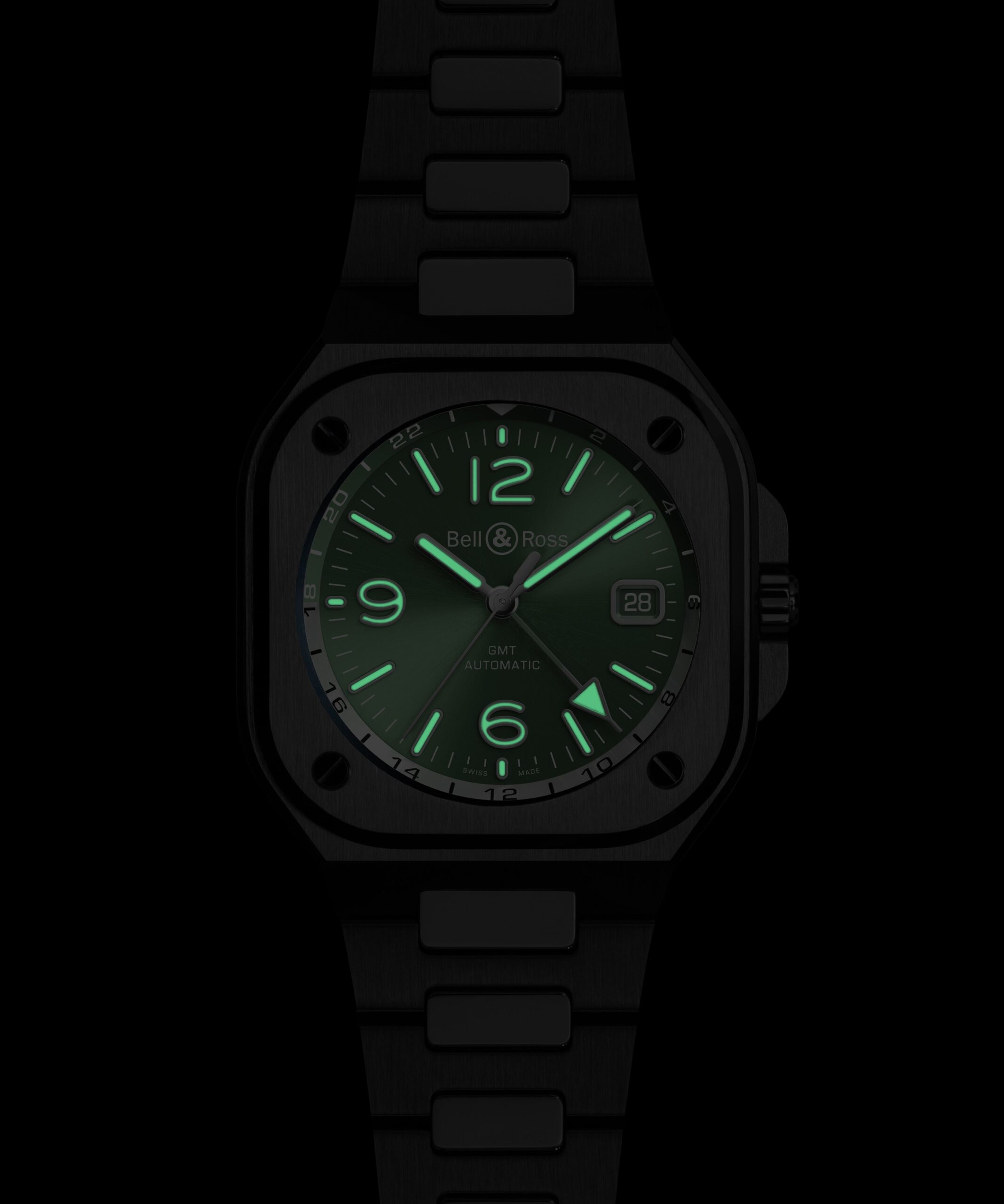 Bell & Ross Unveils the BR-05 GMT Green Steel: A Verdant Evolution for the Urban Traveler official image 4