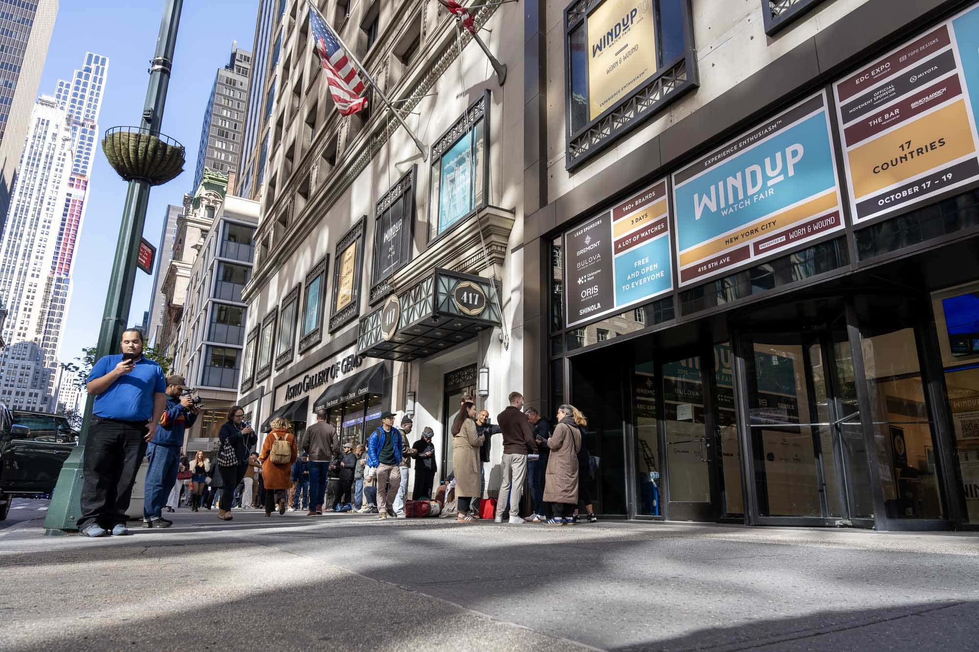 Visitors outside Windup Watch Fair NYC